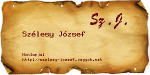Szélesy József névjegykártya